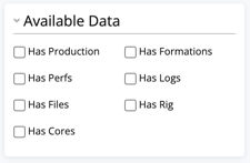 Available Data Filter
