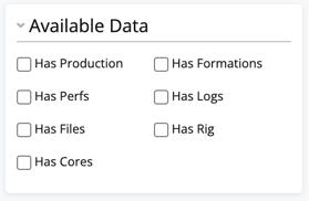 Available Data Filter