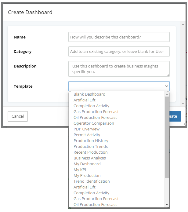 Create a WellDatabase dashboard